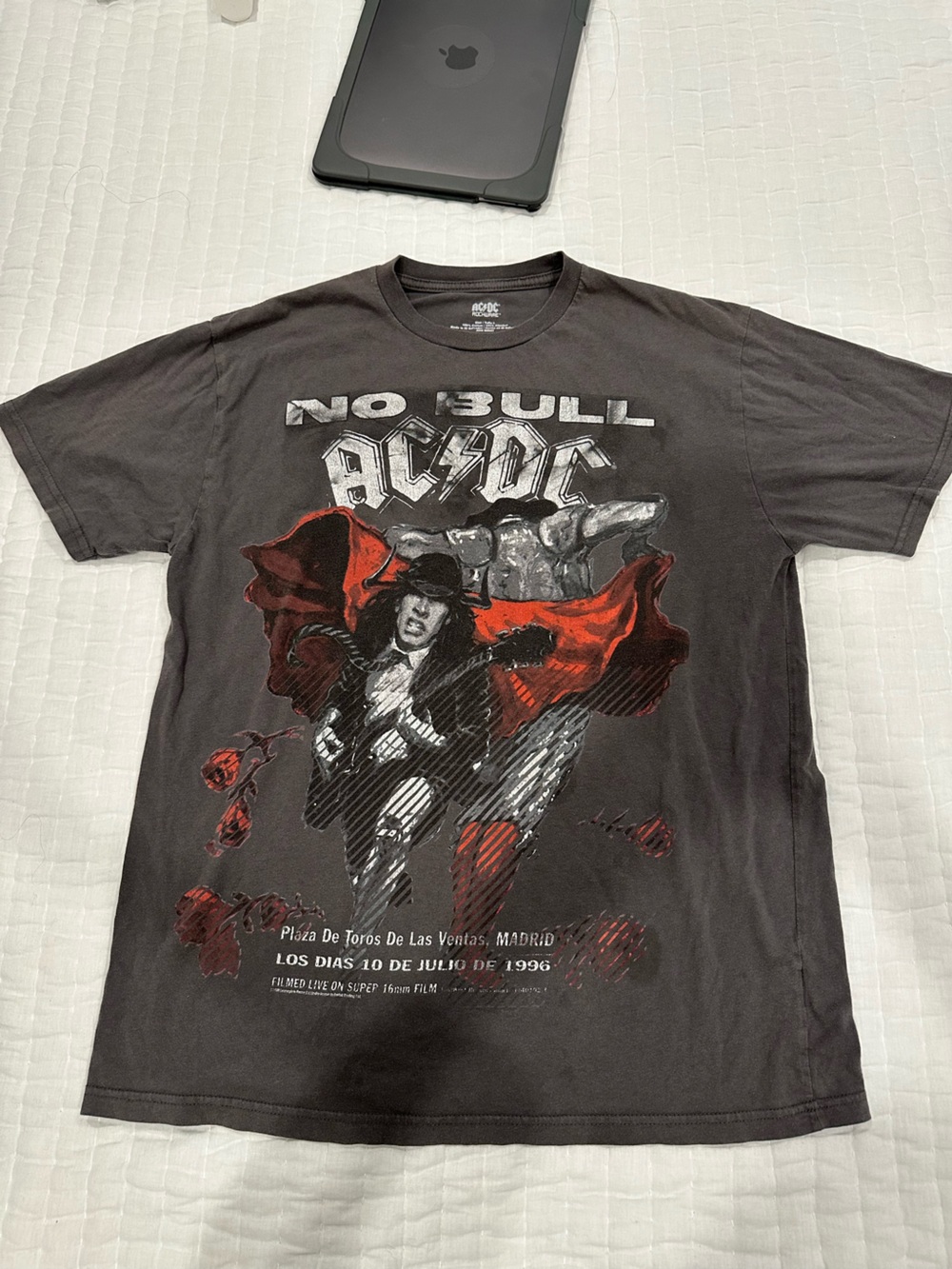 AC/DC Black Tee with Red and White Graphic